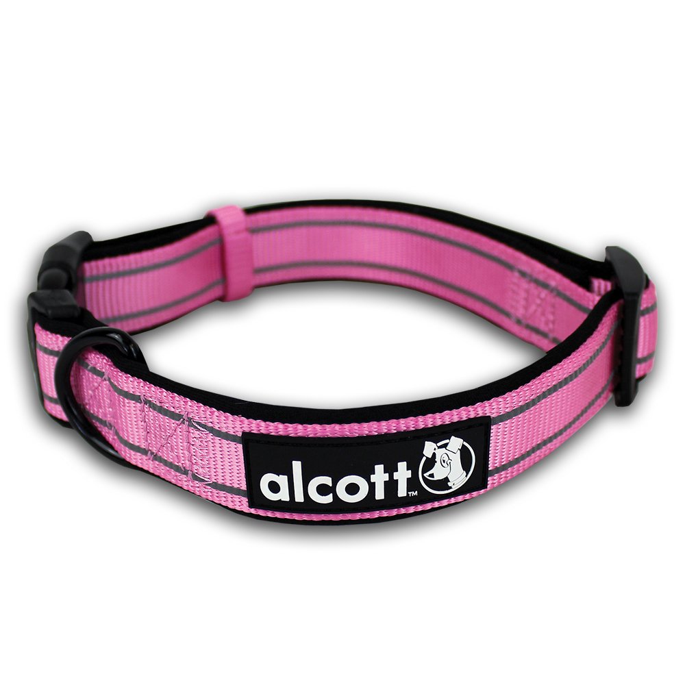 Alcott Reflexní obojek pro psy Adventure růžový velikost M