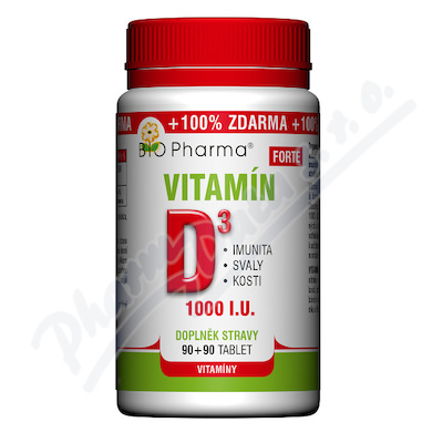 Vitamn D3 Forte 1000 I.U. tbl.90+90 Bio-Pharma