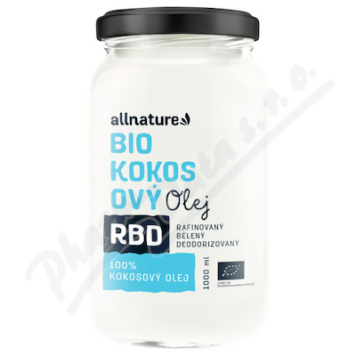 Allnature RBD Kokosov olej bez vn BIO 1000ml