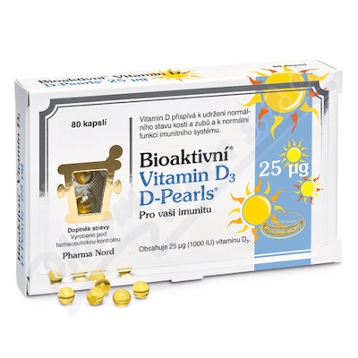 Bioaktivn Vitamin D3 D-Pearls 25mcg cps.80